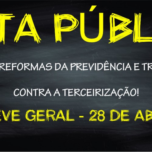 Nota Pública da Apropucc contra as reformas e a terceirização