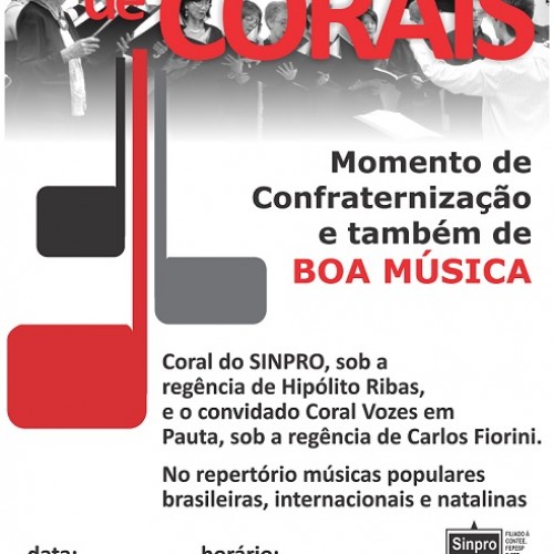 Encontro de Corais no Sinpro vai encerrar o ano e garantir noite de boa música