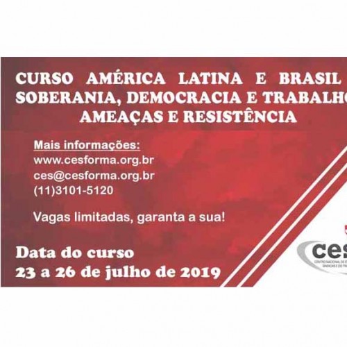 Curso de Formação sobre “América Latina e Brasil: Soberania, Democracia e Trabalho”