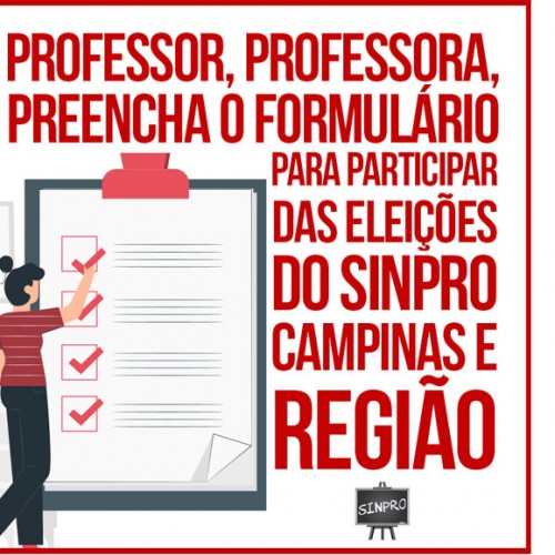 Professores aptos a votar devem preencher formulário para eleições do Sinpro