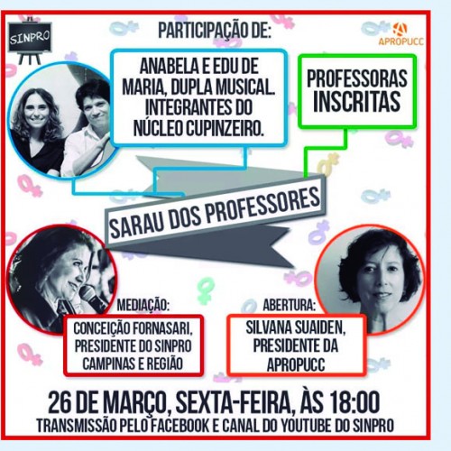 Sarau dos Professores recebe Anabela e Edu Maria do Núcleo Cupinzeiro