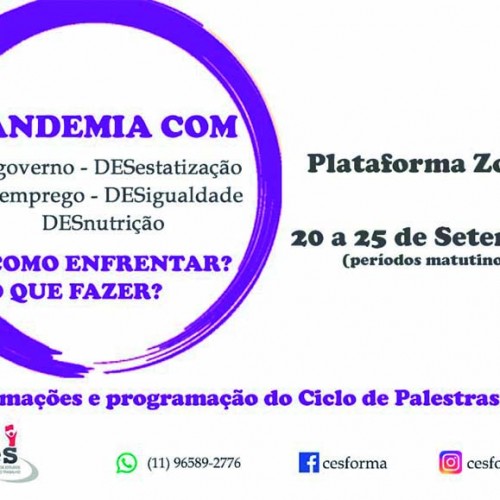 Ciclo de Palestras do CES debate “Pandemia com desgoverno”