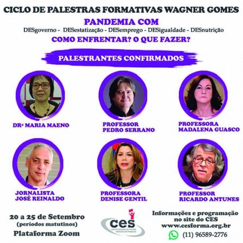 CES | Palestras Formativas discutirão a pandemia e o desgoverno