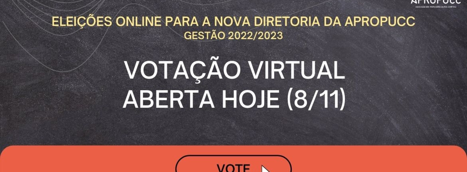 Eleição 2021 | Começa hoje (8/11) a votação online da Apropucc