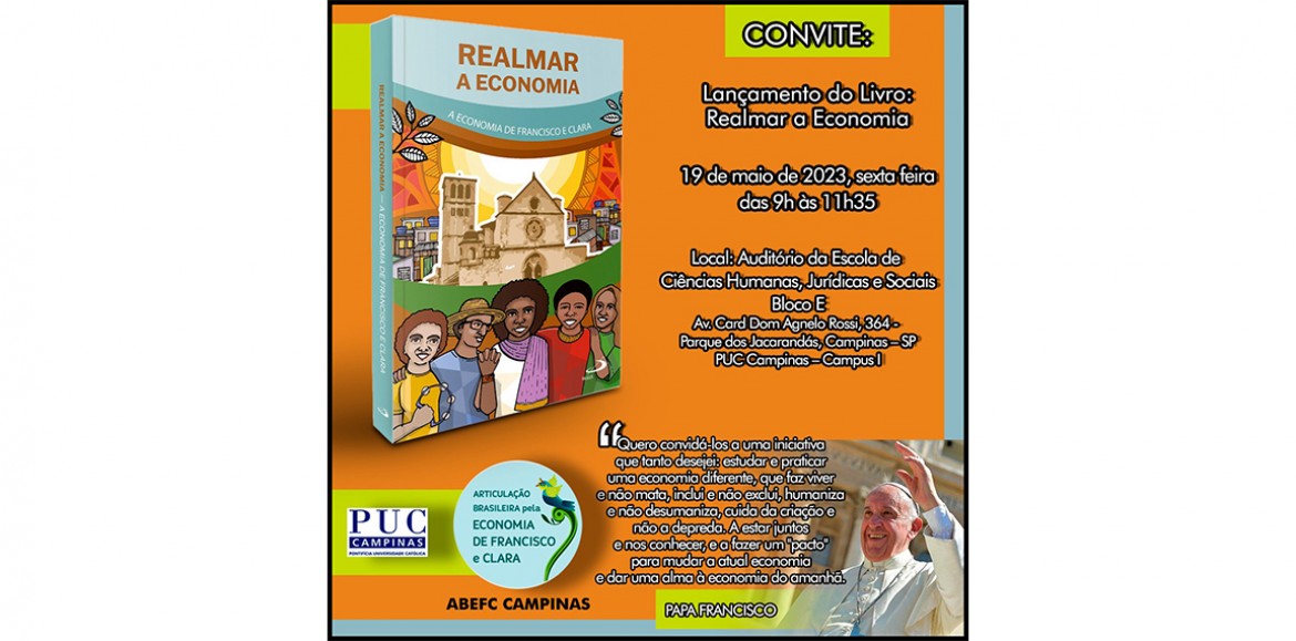 Livro “Realmar a Economia: A Economia de Francisco e Clara” tem contribuição de professores/as da PUC-Campinas