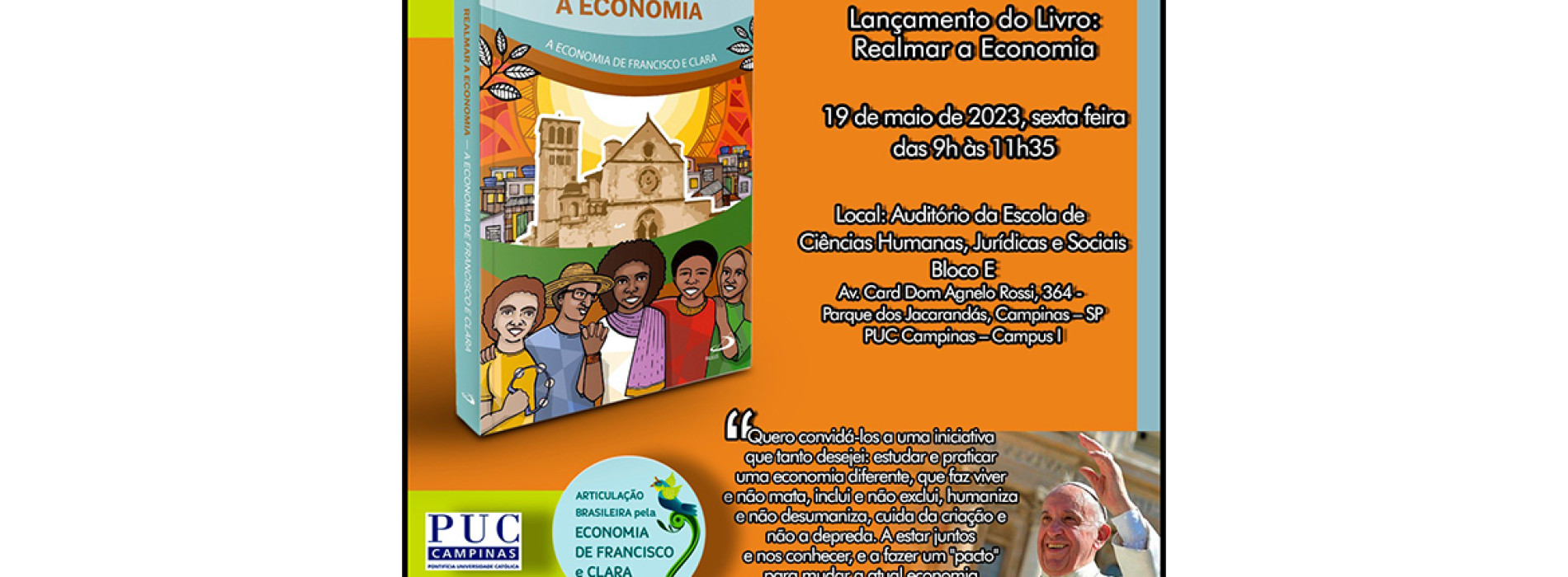Livro “Realmar a Economia: A Economia de Francisco e Clara” tem contribuição de professores/as da PUC-Campinas