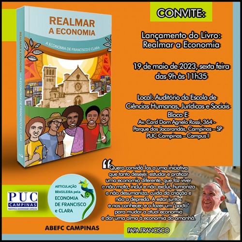 Livro “Realmar a Economia: A Economia de Francisco e Clara” tem contribuição de professores/as da PUC-Campinas