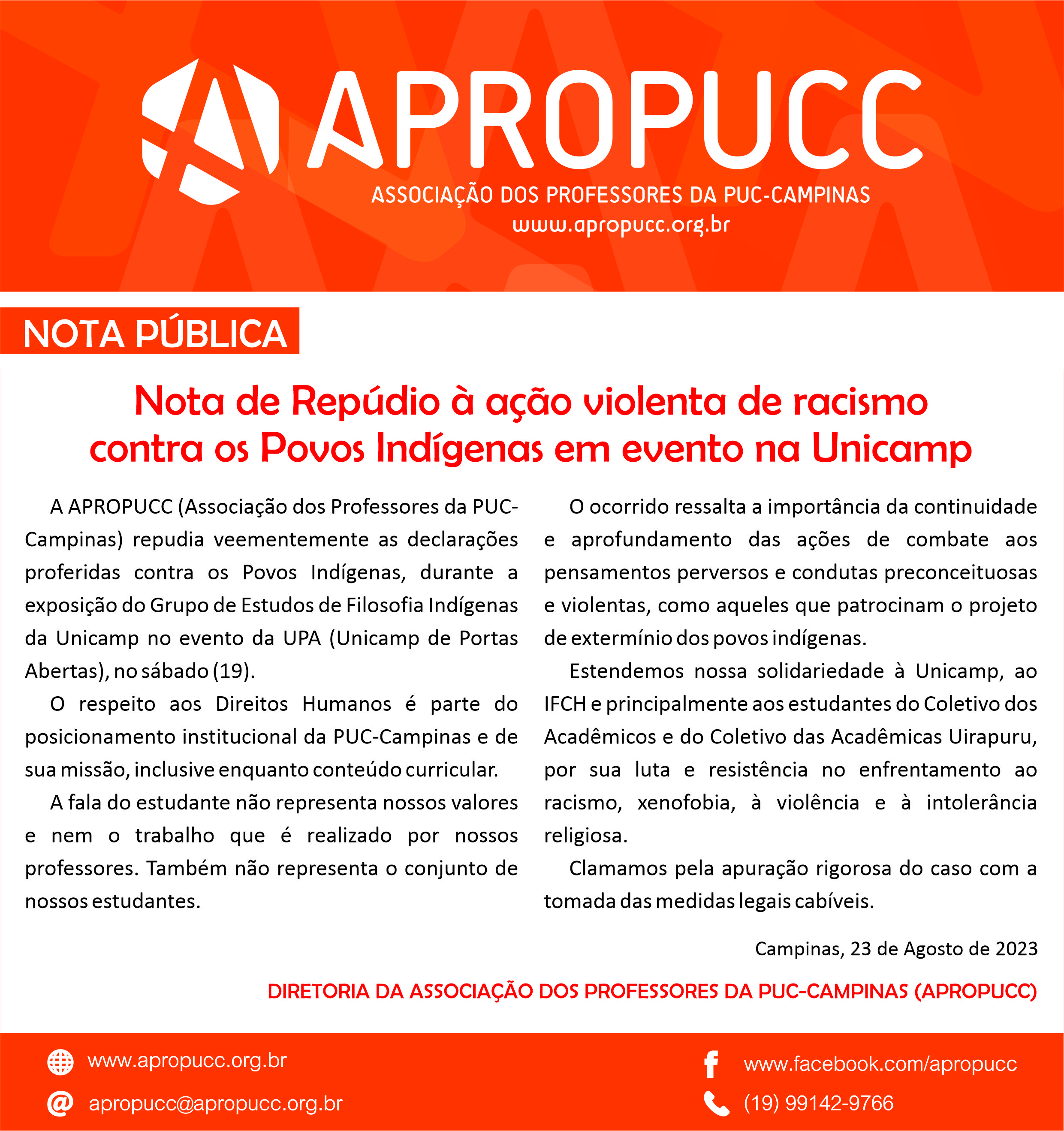 NOTA_APROPUCC_Racismo_Contra_Indigenas_23_08_2023