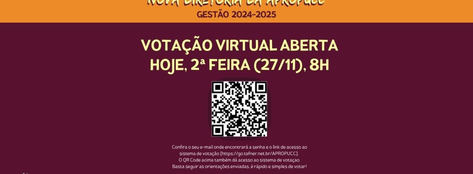 Começa hoje o primeiro dia de eleição para a nova diretoria da APROPUCC