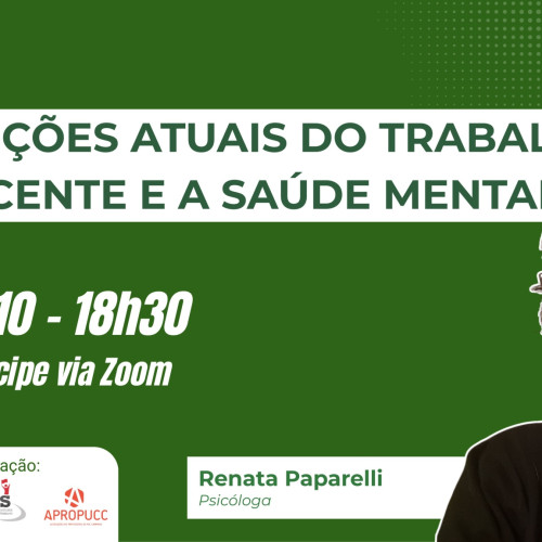 PALESTRA: Condições atuais do trabalho docente e a saúde mental