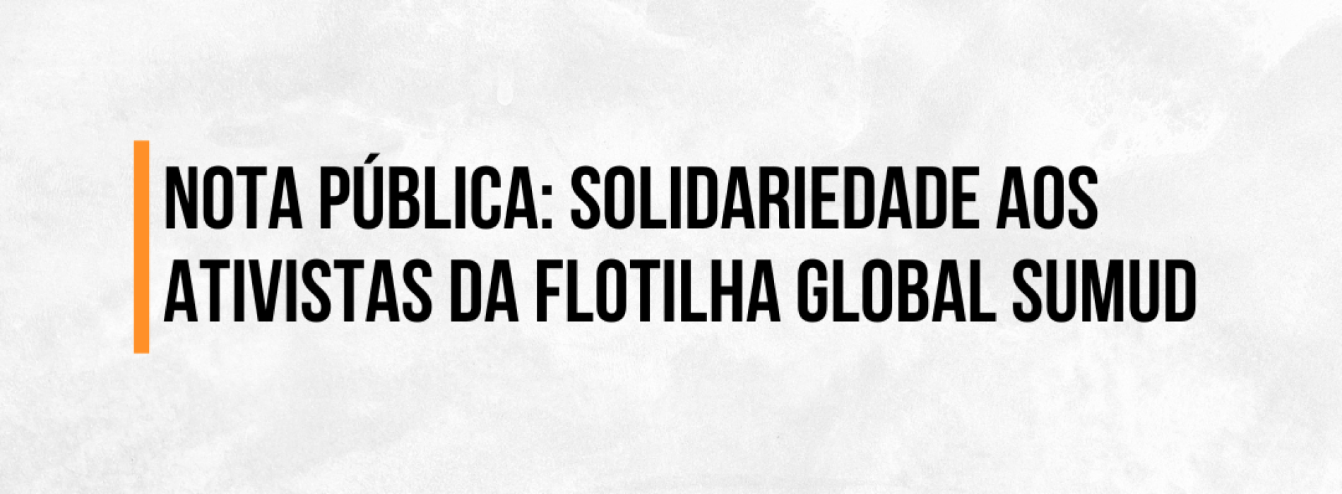 Nota Pública: solidariedade aos ativistas da Flotilha Global Sumud